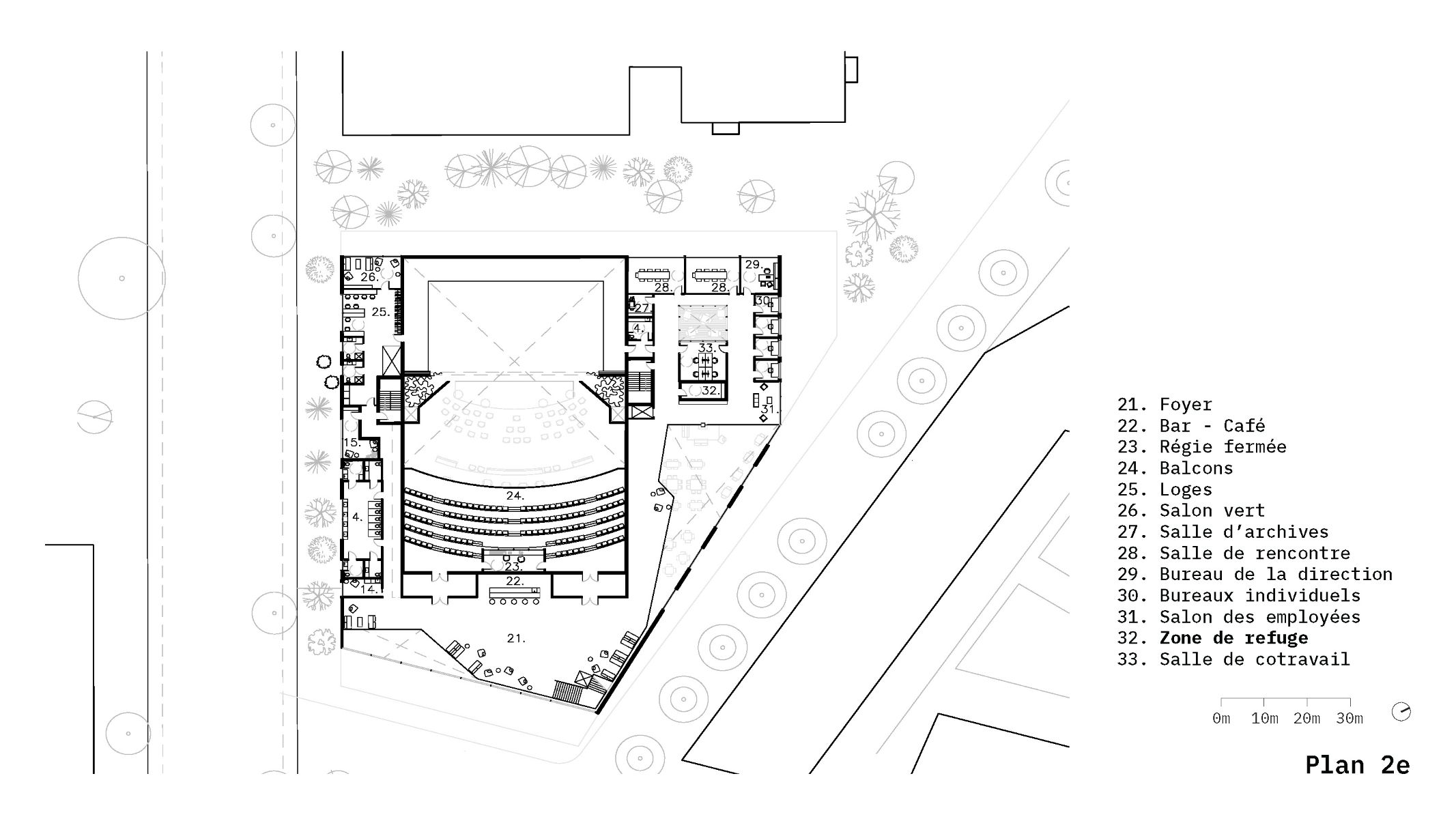 Plan du deuxi&egrave;me &eacute;tage