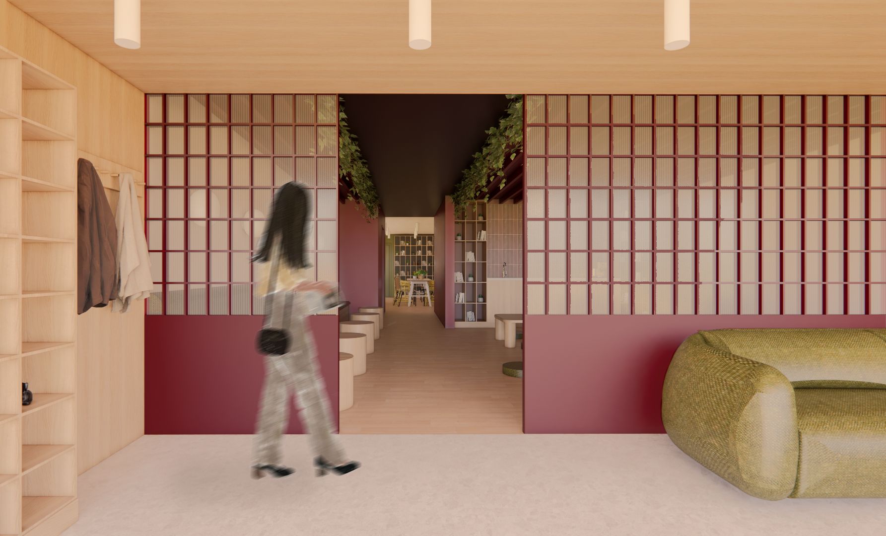 Entr&eacute;e: vestiaire et espace de retrait