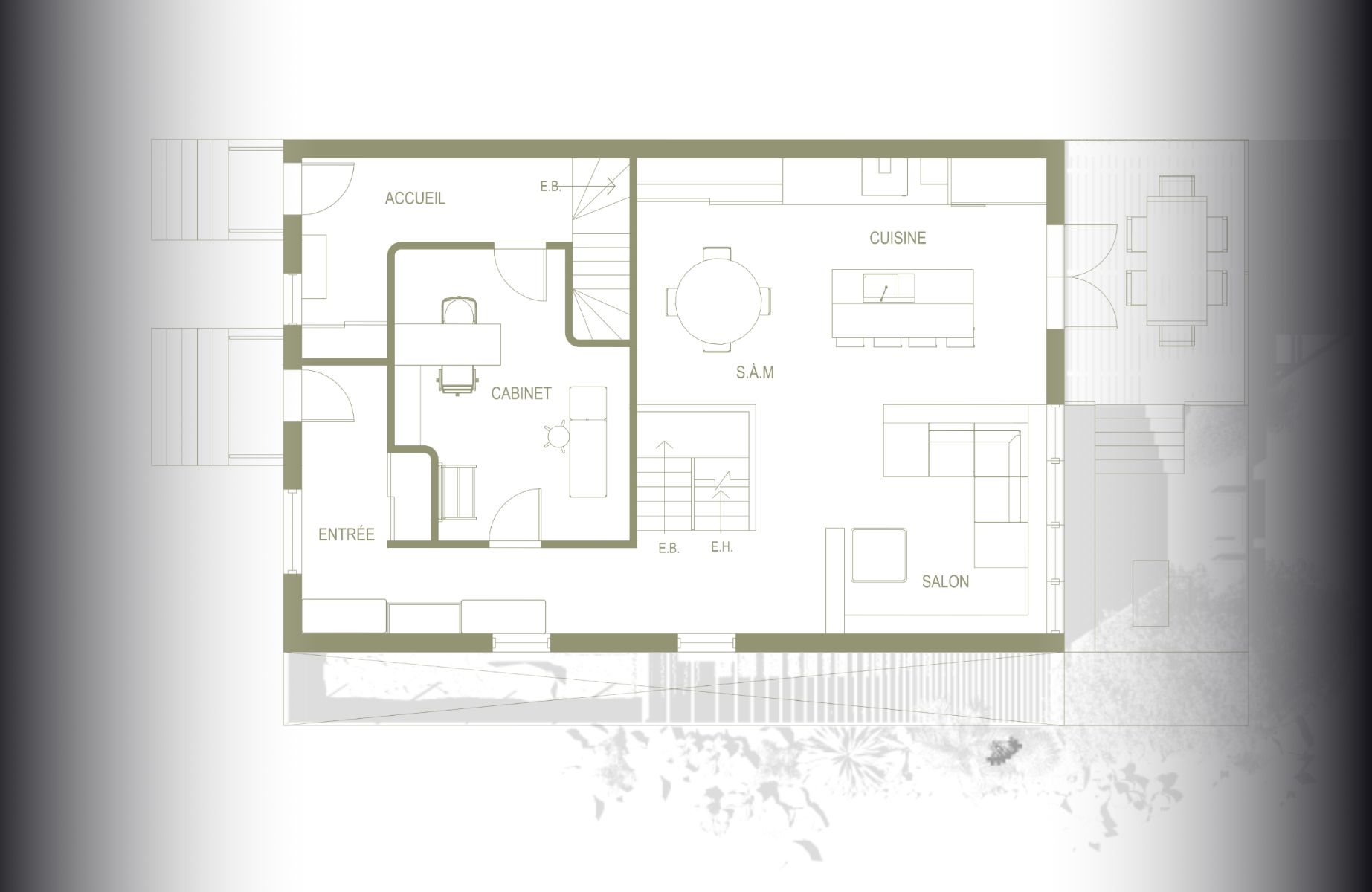 Plan du rez-de-chauss&eacute;e