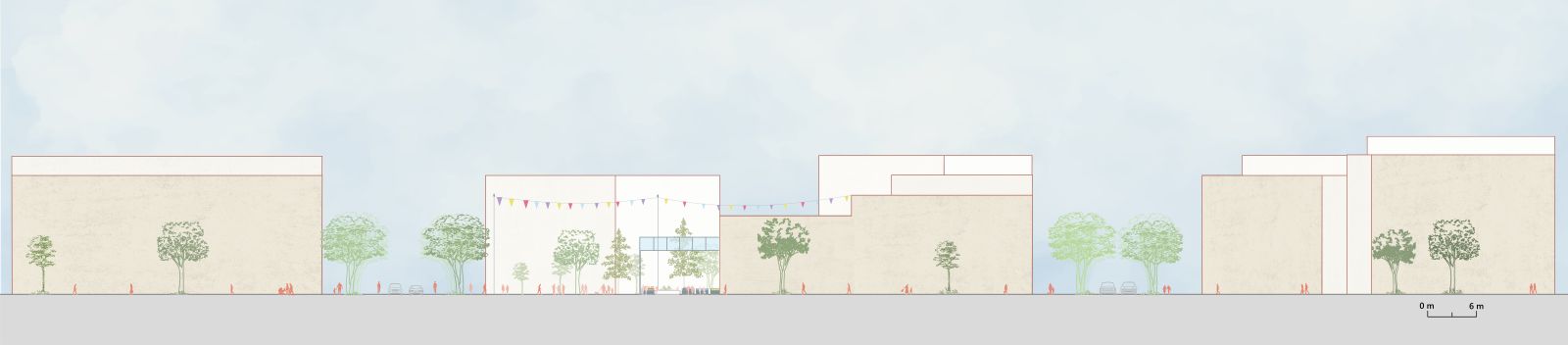 &Eacute;l&eacute;vation de la Promenade du Quartier-Saint-Martin &ndash; portion centrale faisant face au centre culturel