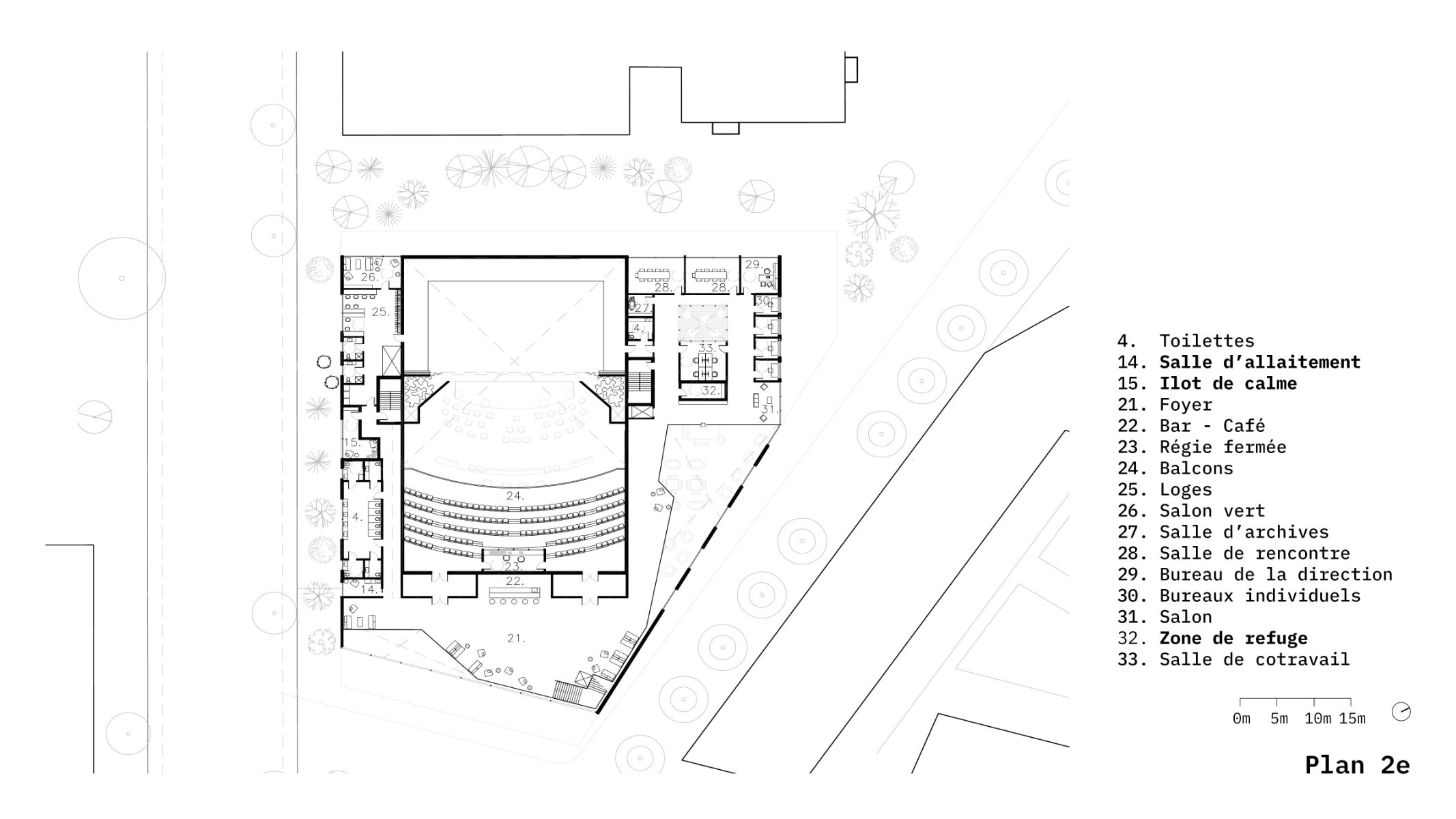 Plan du deuxi&egrave;me &eacute;tage