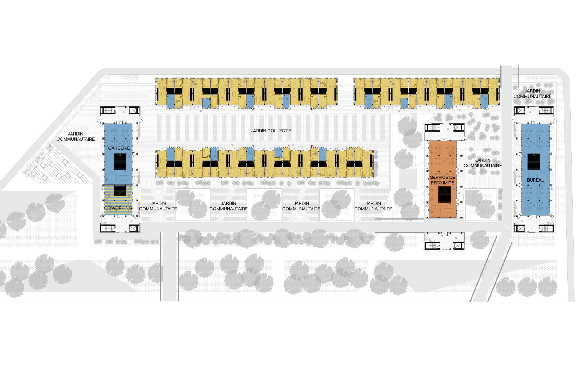 Plan de la toiture du basilaire (b&acirc;timent existant)