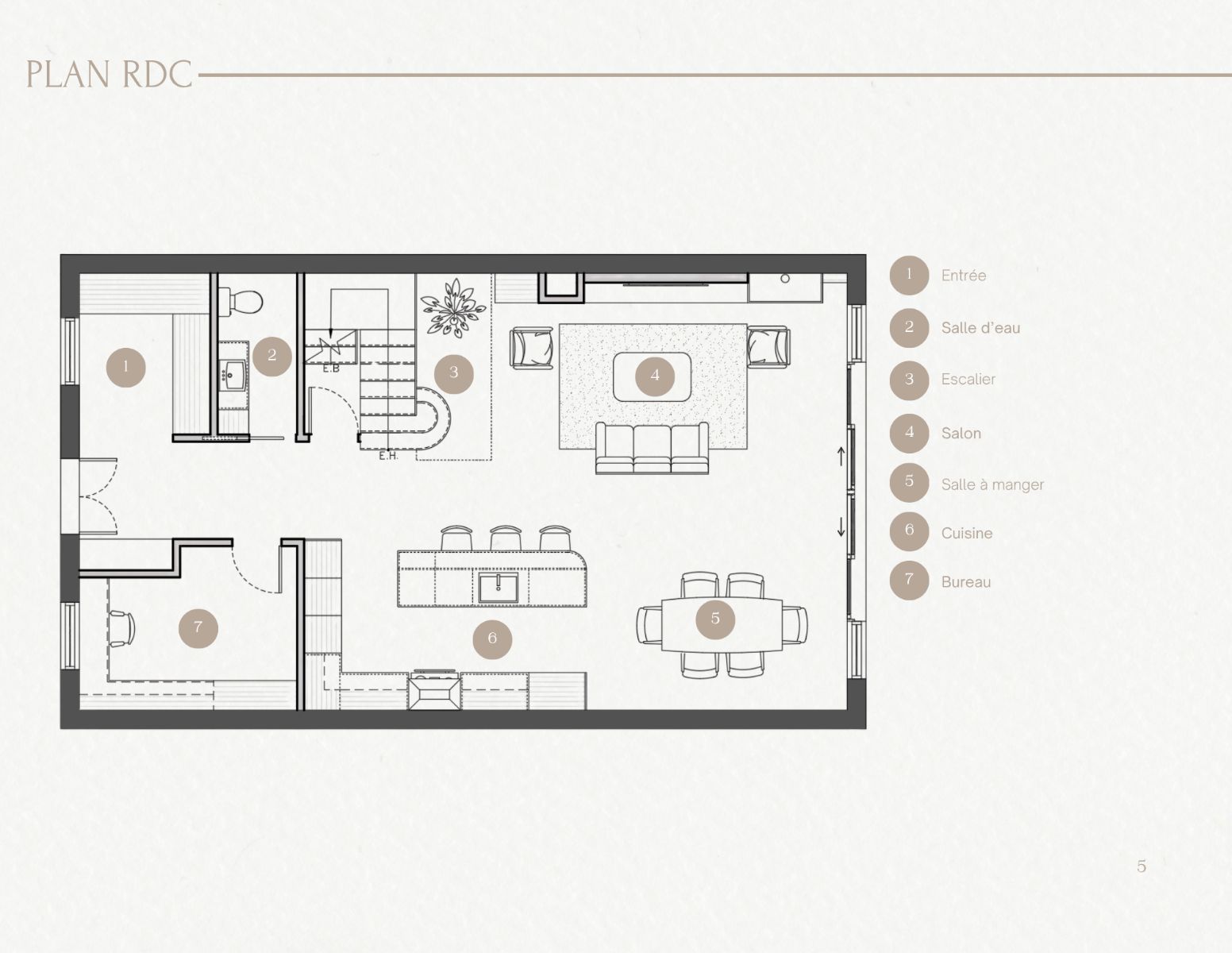 Plan d&rsquo;am&eacute;nagement du rez-de-chauss&eacute;e