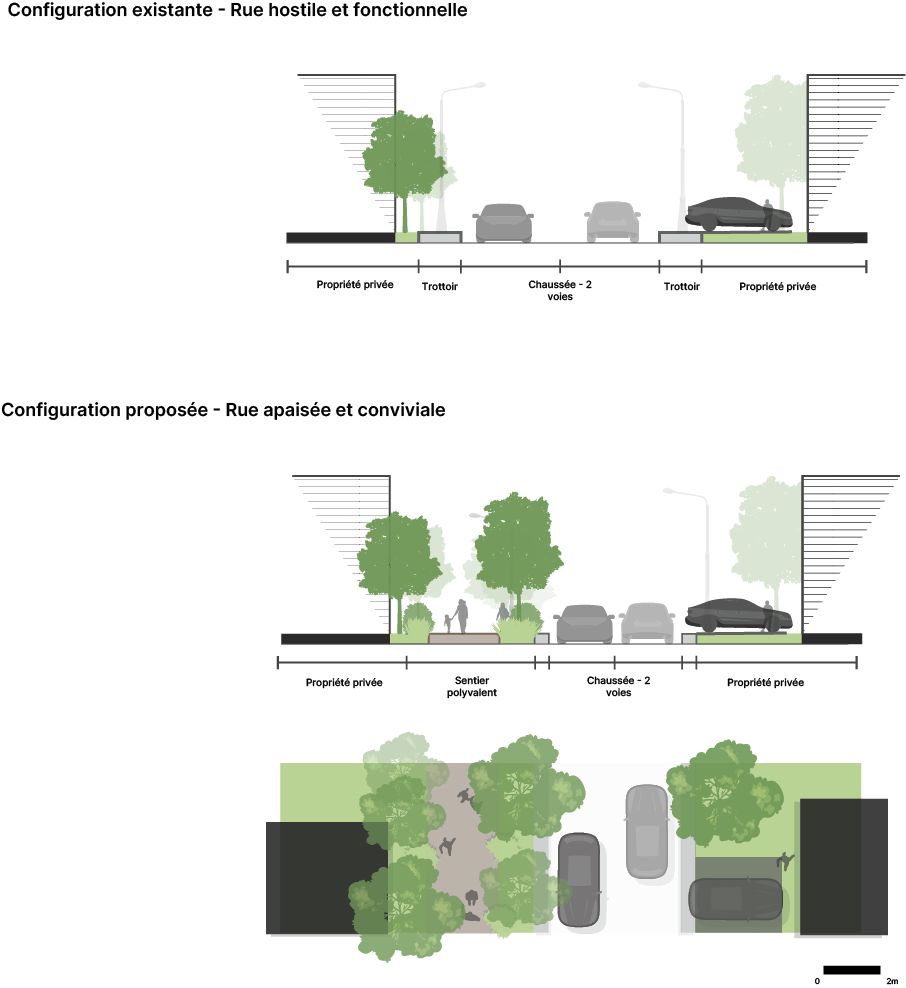 R&eacute;seau vert local &ndash; Rues apais&eacute;es