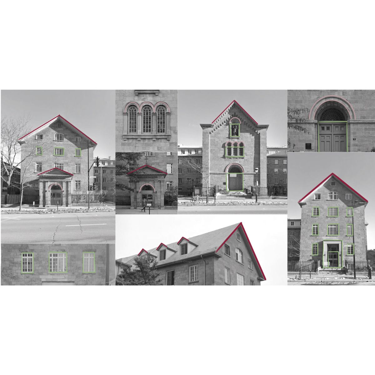 Collage de l'analyse formelle du Monast&egrave;re Bon-Pasteur