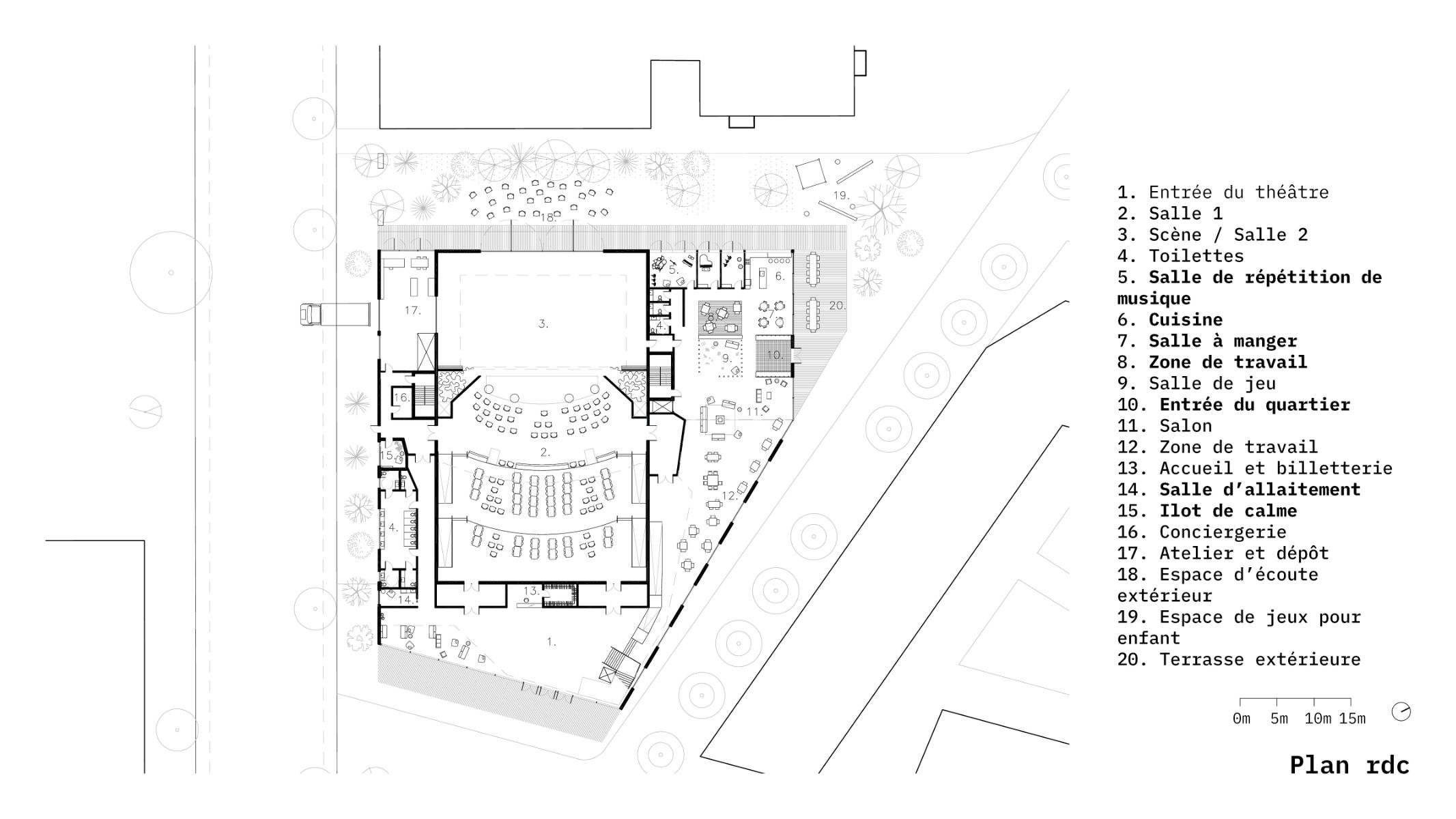 Plan du rez-de-chauss&eacute;e