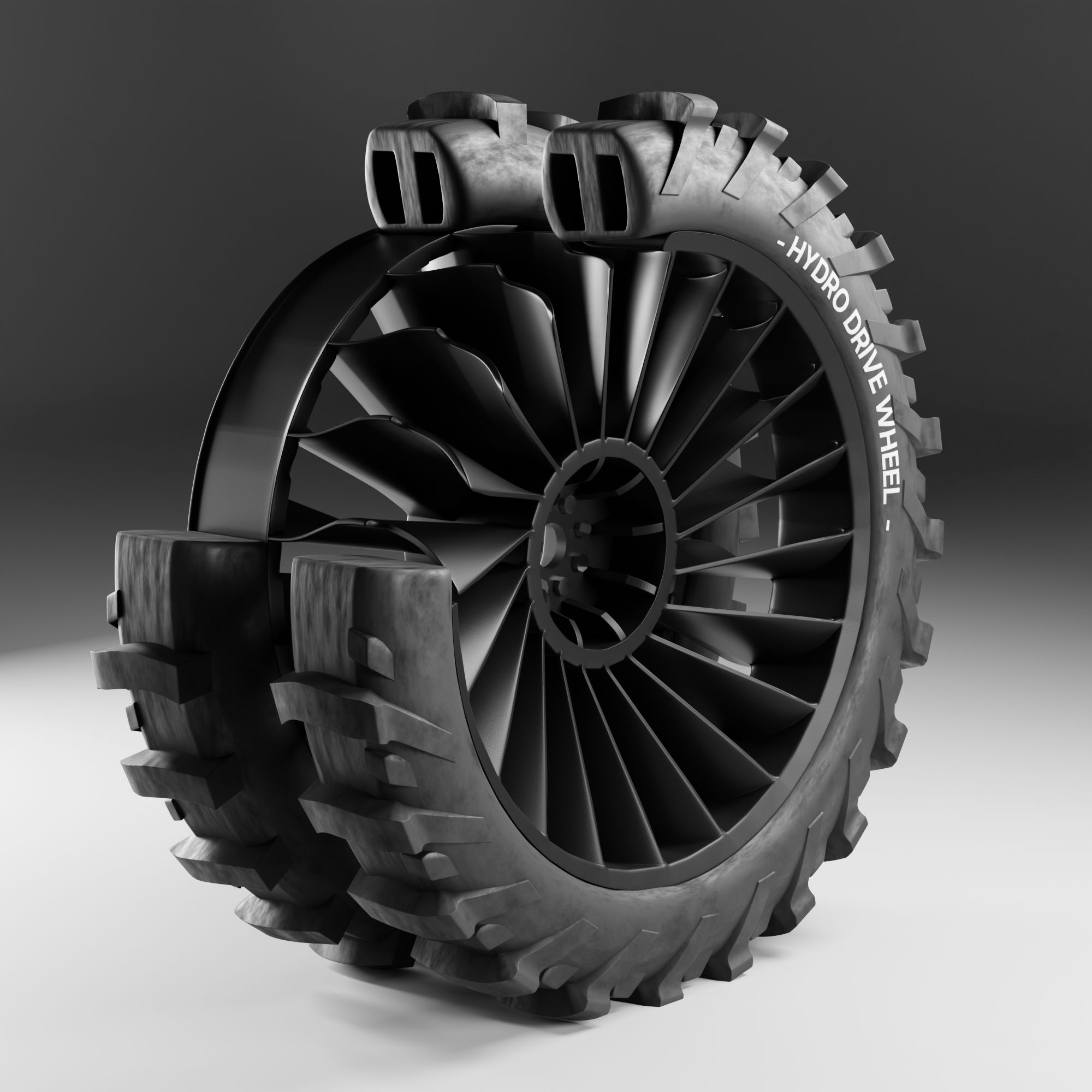 Roue propulsive amphibie