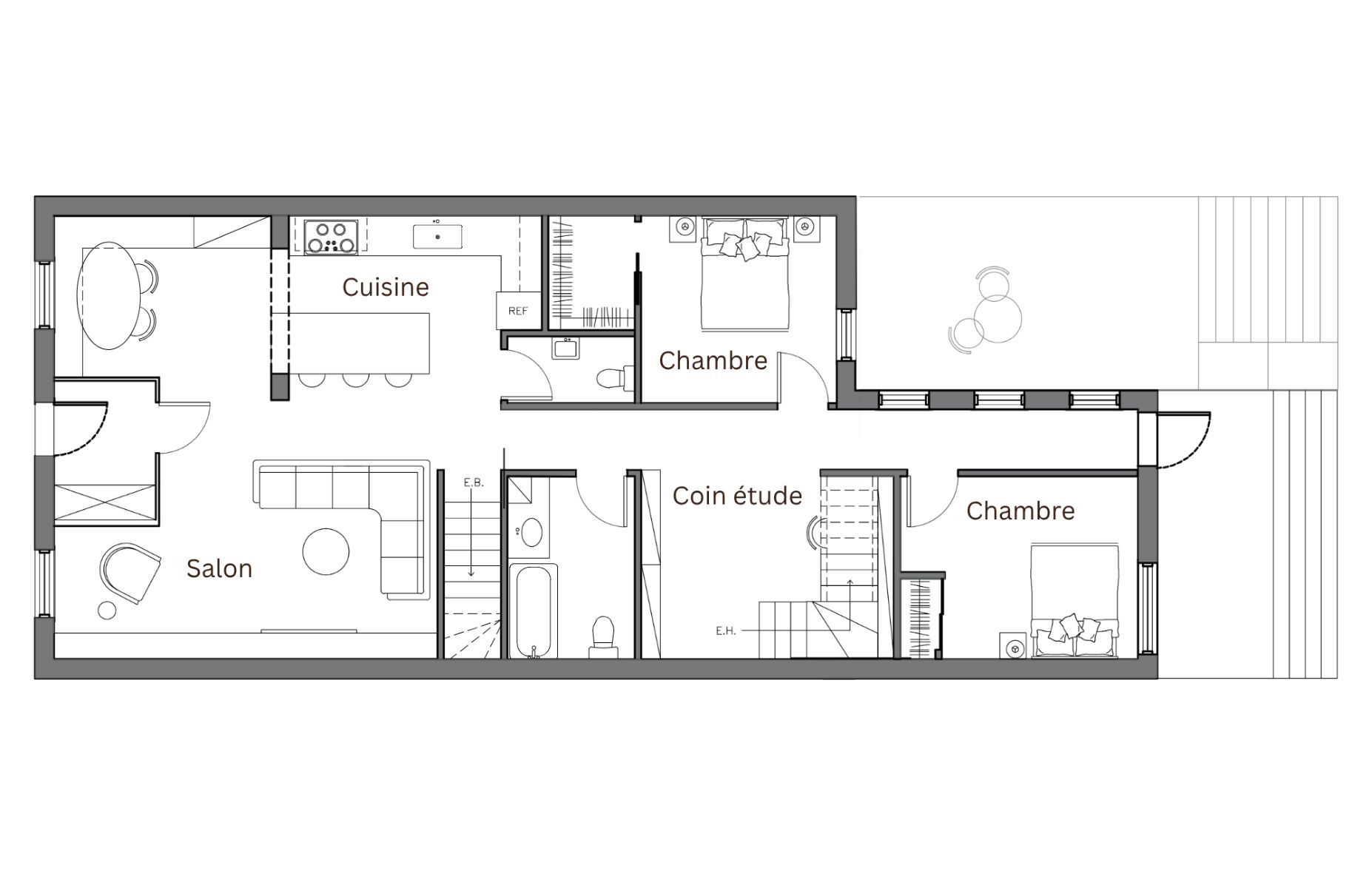 Plan du rez-de-chauss&eacute;e