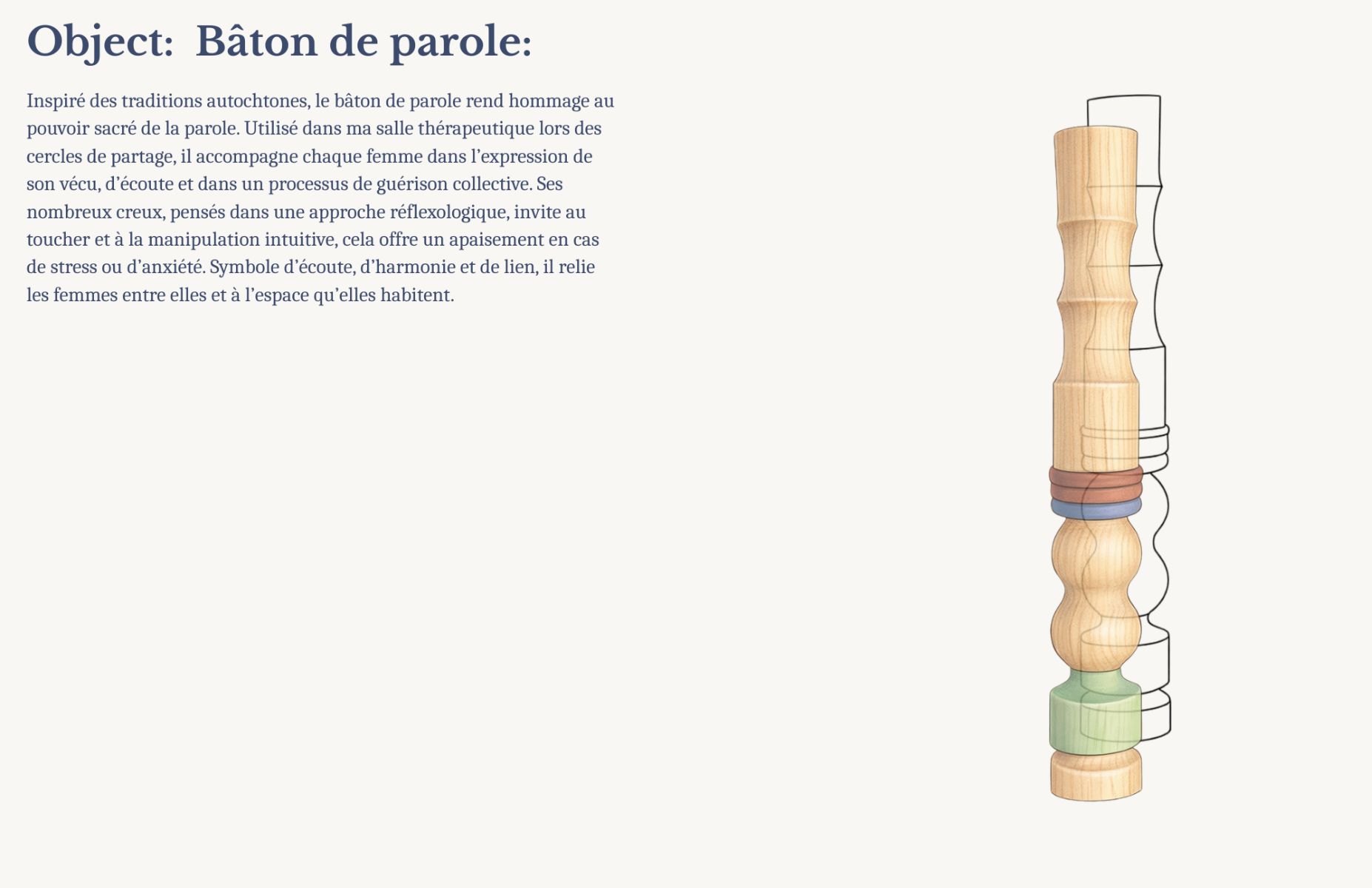 Object:  B&acirc;ton de parole (dans la salle th&eacute;rapeutique)