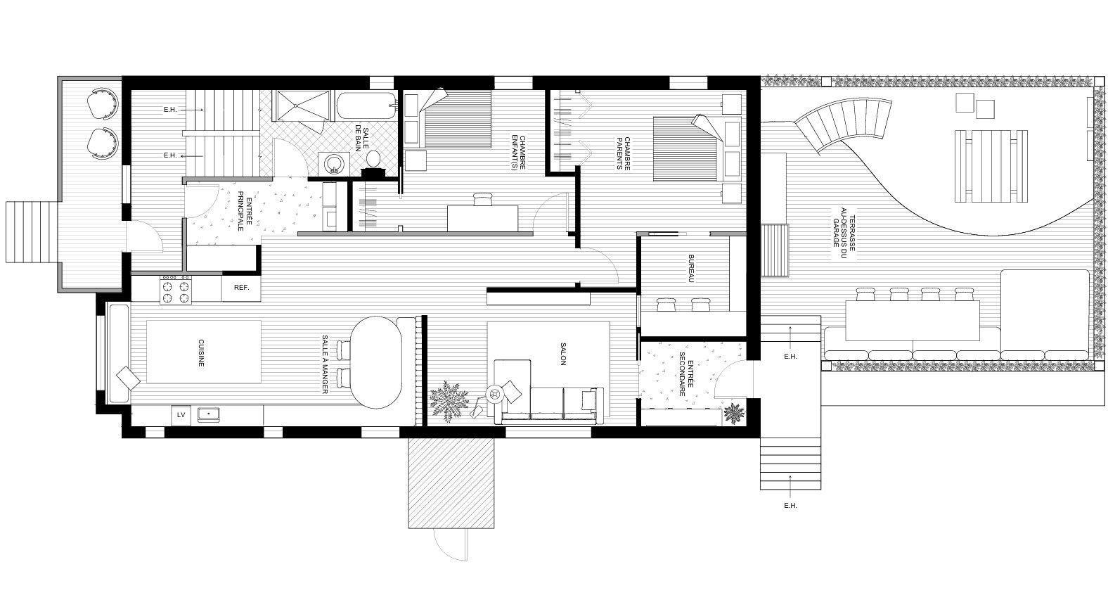 Plan du rez-de-chauss&eacute;e