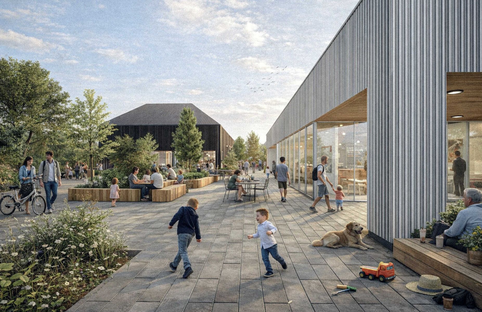 Le parvis, un lieu de partage, de jeux et de connexion &agrave; la nature
