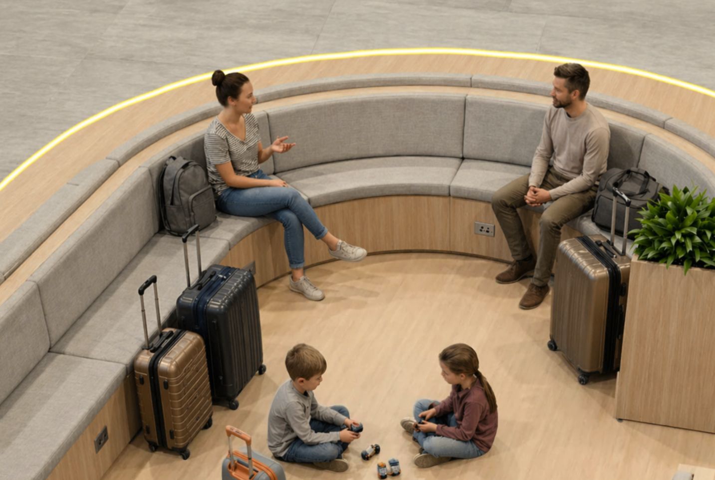 Un espace d&rsquo;attente calme, &agrave; l&rsquo;&eacute;cart du flux