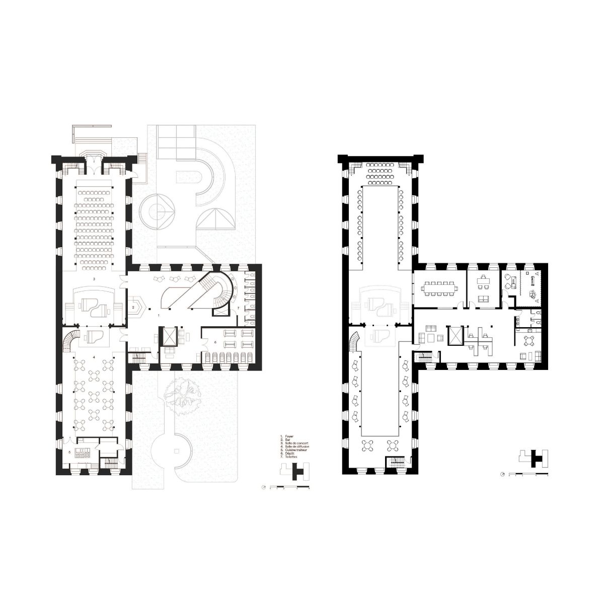 Plan du 2e et 3e &eacute;tage de la Chapelle musicale