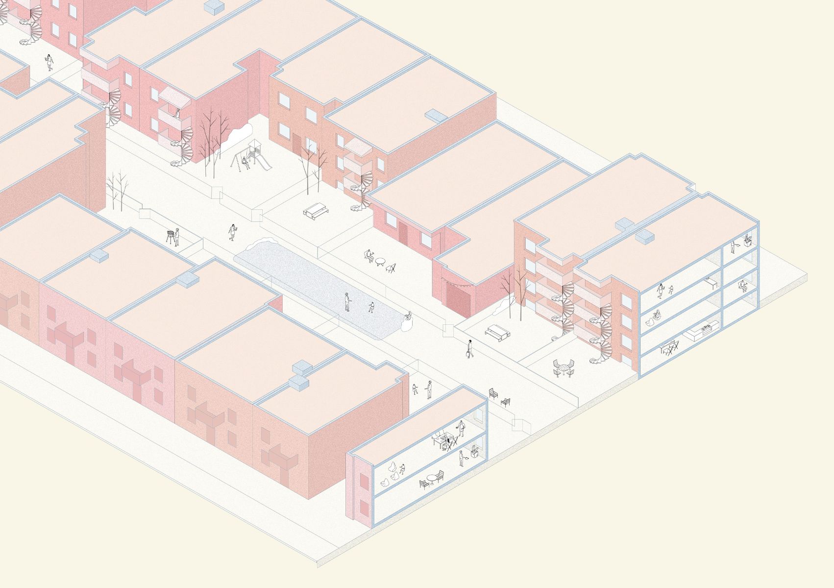 Cartographie des ruelles de Parc-Extension : Ruelle d'hiver entre Ball, Bloomfield, Champagneur et Saint-Roch