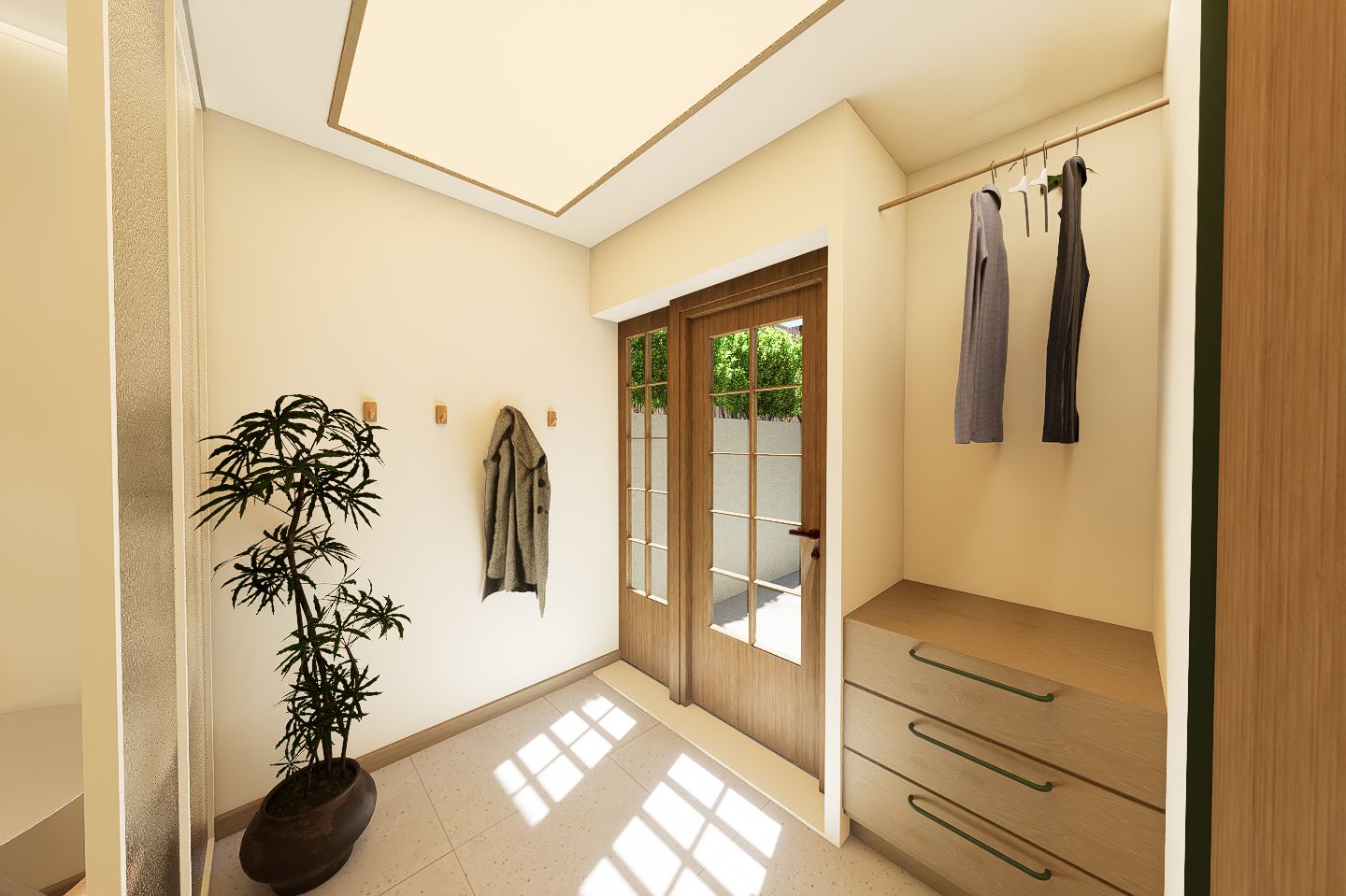 Vestibule - Appartement type, Sous-sol et RDC