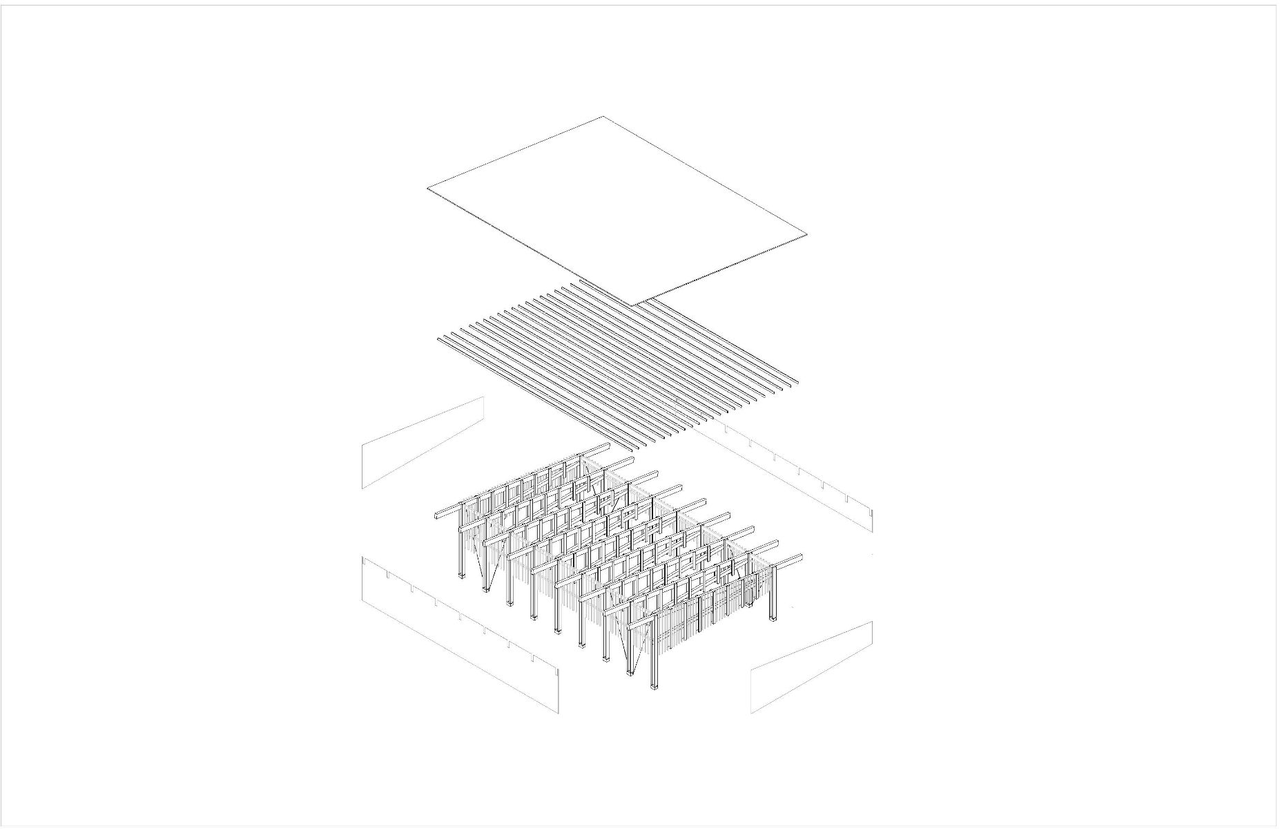 Axonom&eacute;trie structurale de la halle
