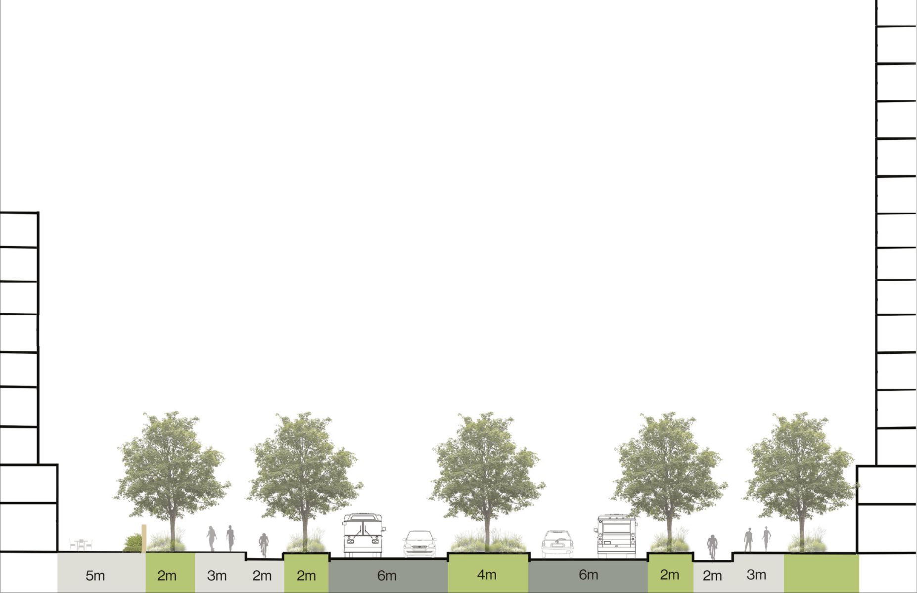 Repartage de la rue sur le boulevard Chomedey
