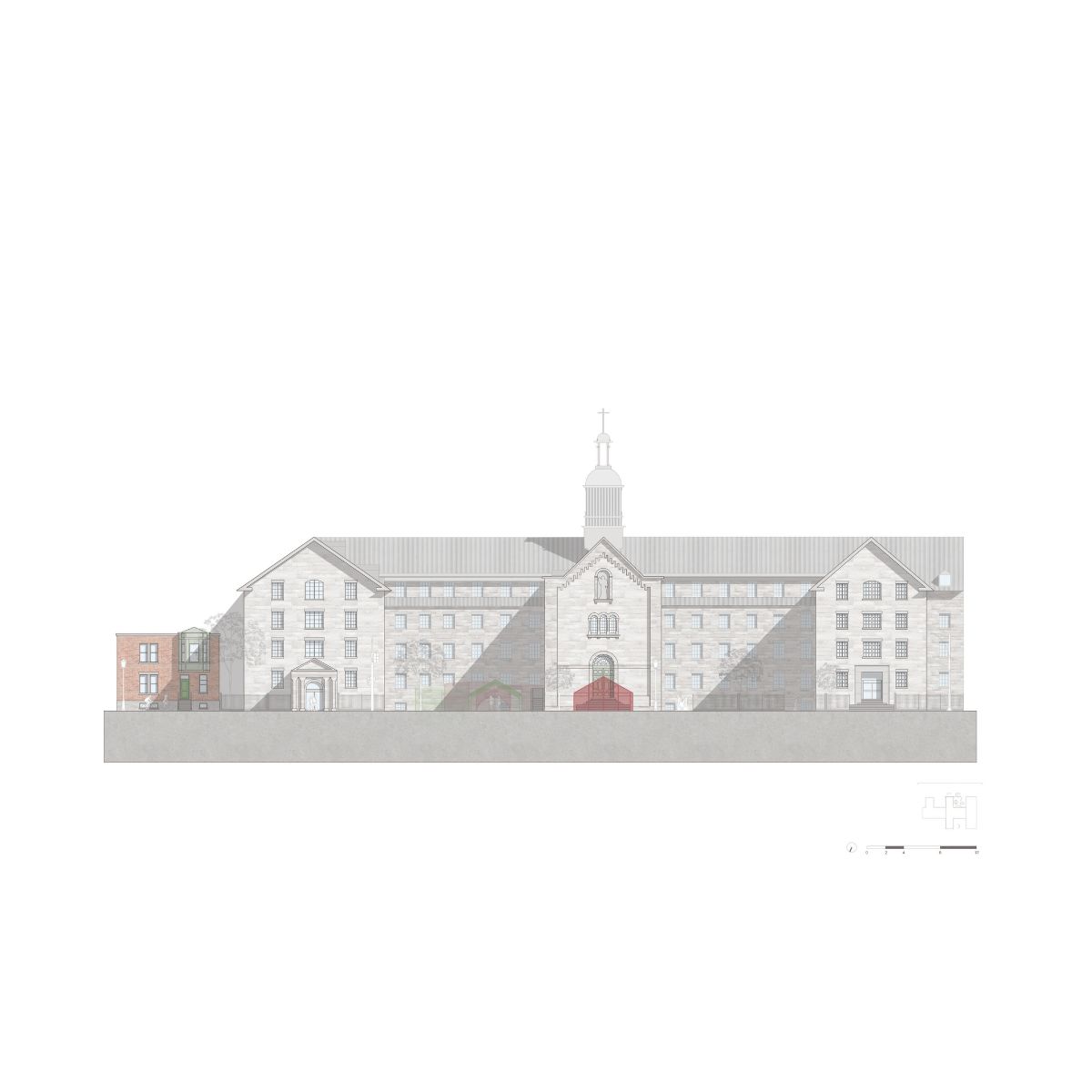 &Eacute;l&eacute;vation de la rue Sherbrooke du Monast&egrave;re