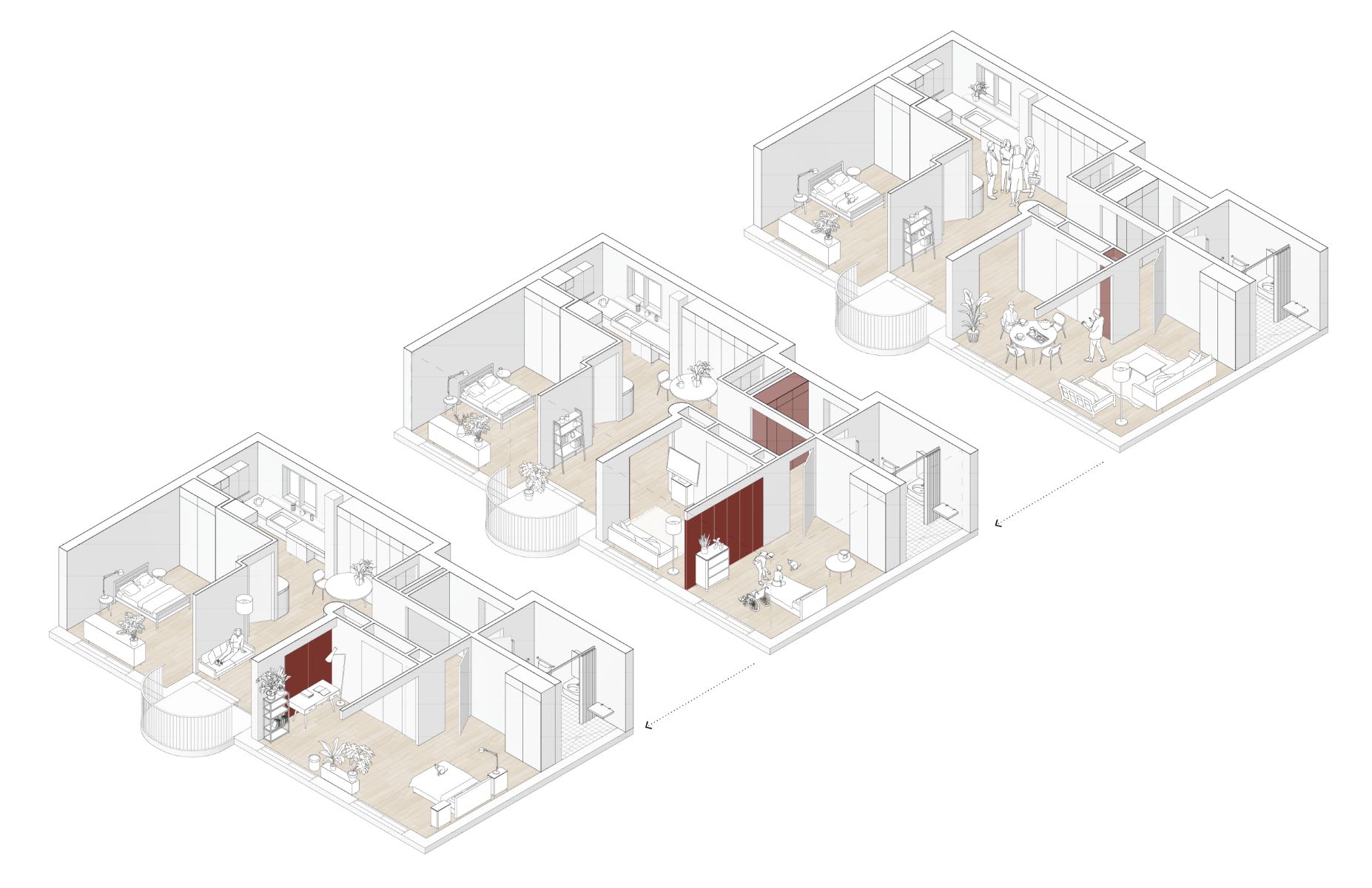 Deux &agrave; trois chambres