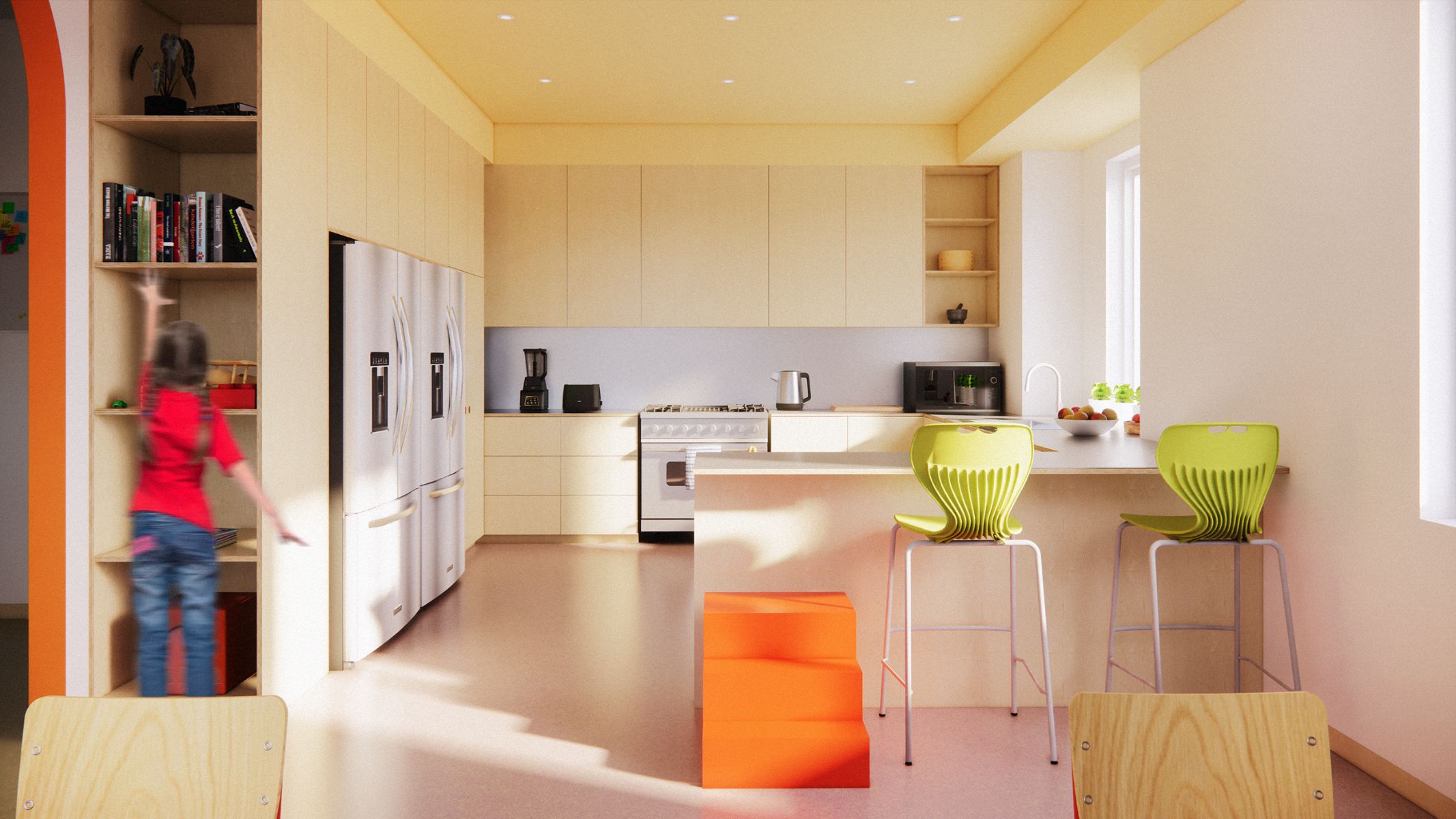 Cuisine, salle &agrave; manger et pi&egrave;ce multifonction
