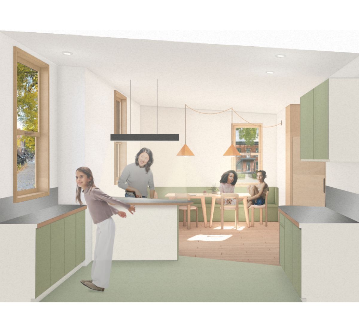 Cuisine et salle &agrave; manger, cr&eacute;ant un espace de choix et d&rsquo;autonomie