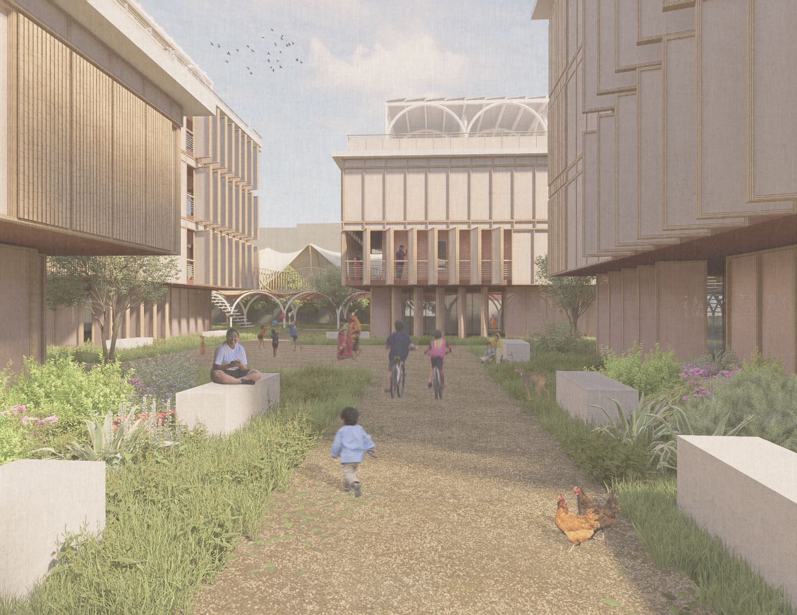Cour centrale des habitations