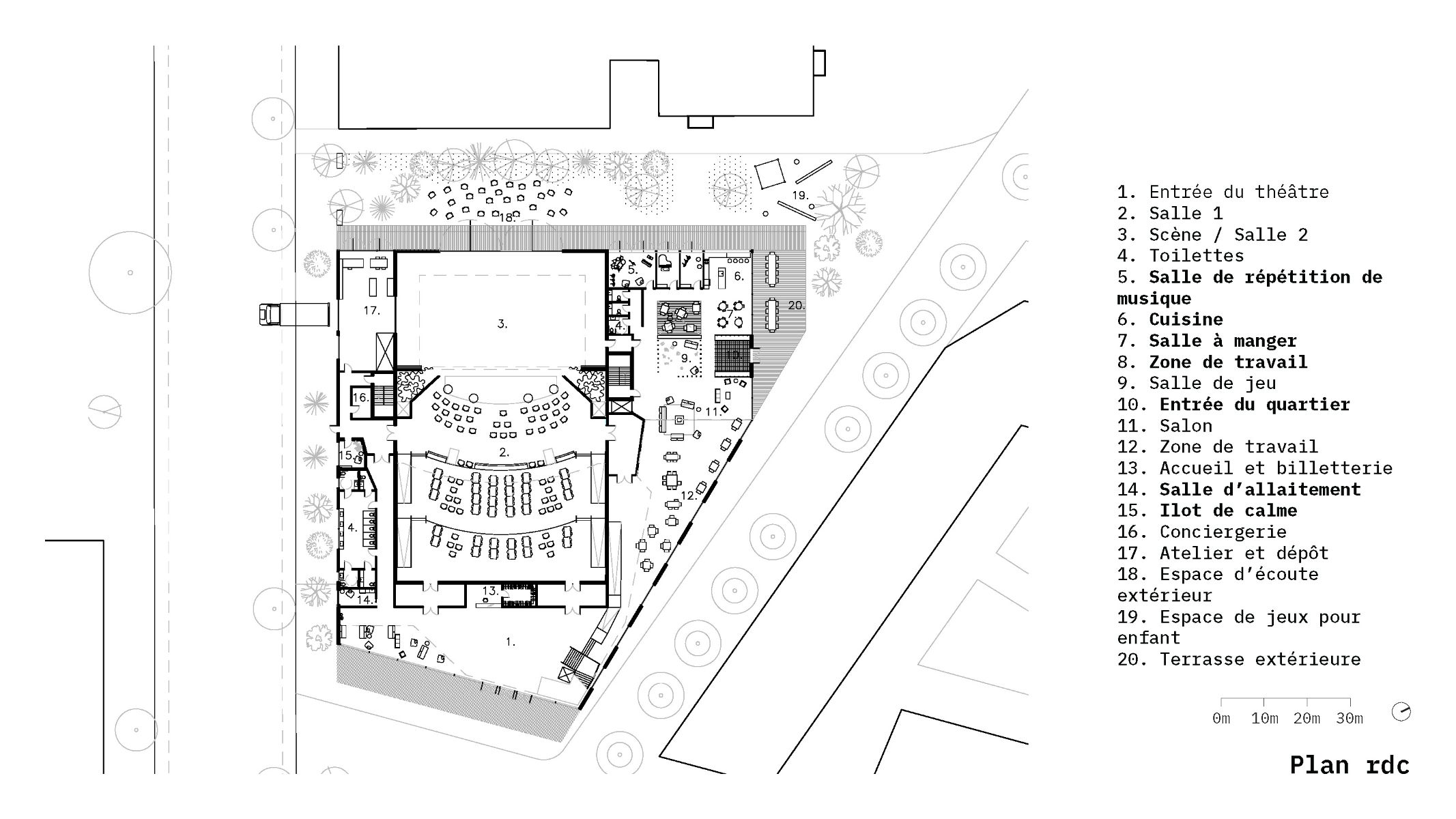 Plan du rez-de-chauss&eacute;e