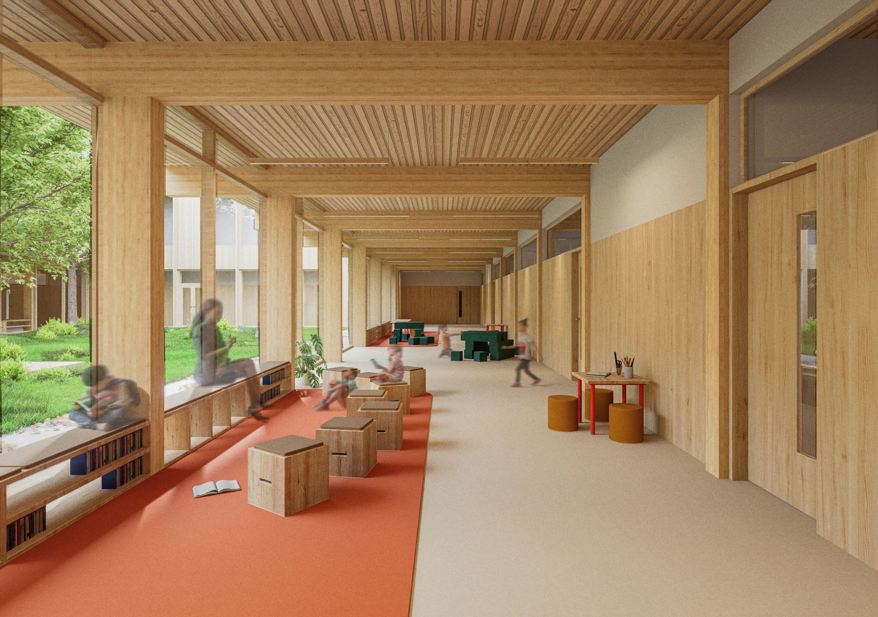 Vue du couloir de collaboration de premier cycle